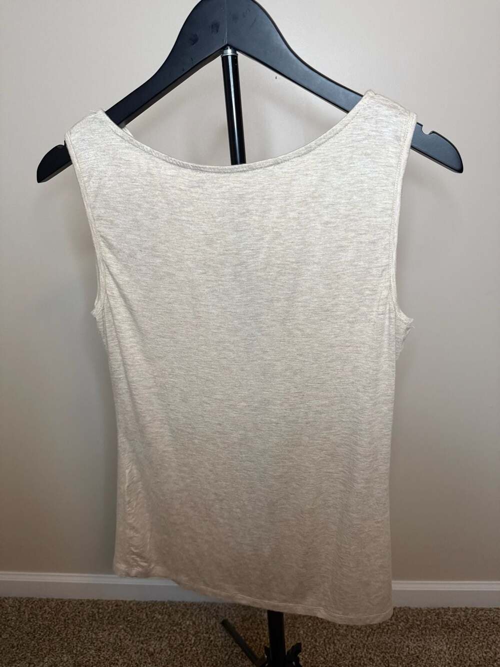 Max Studio Heathered Beige Cowl Neck Sleeveless Top Size M - Picture 4 of 7